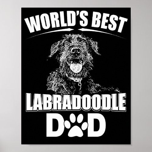 Mens Worlds Best Labradoodle Dad Dog Owner Poster