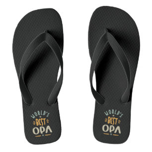 Mens World's Best Opa - Father Grandpa Gift Flip Flops