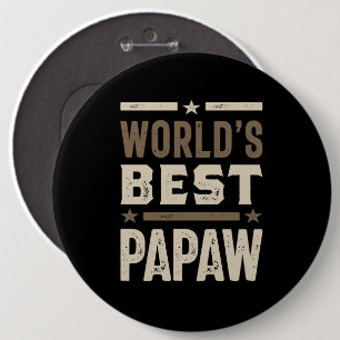 Mens World's Best Papaw Grandpa Gift Button