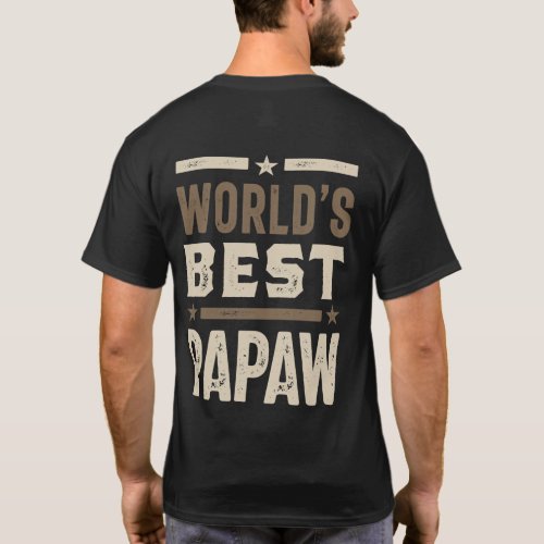 Mens Worlds Best Papaw Grandpa Gift T_Shirt