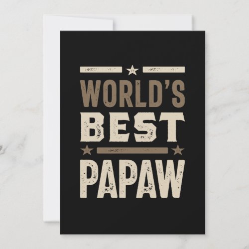 Mens Worlds Best Papaw Grandpa Gift Thank You Card