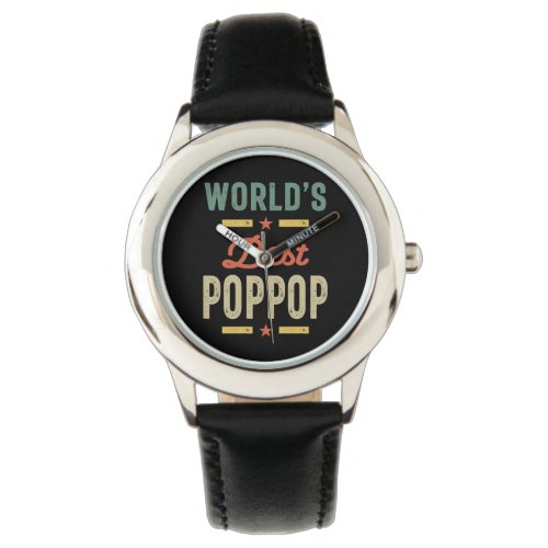 Mens Worlds Best PopPop Father Grandpa Gift Watch