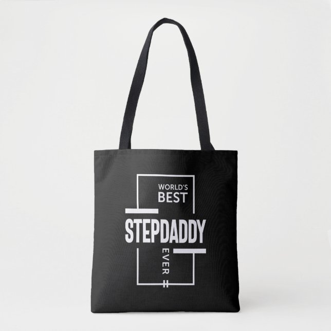 Mens World's Best Stepdaddy Ever Gift Tote Bag (Front)