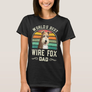 Mens Worlds Best Wire Fox Terrier Dad Vintage Dog T-Shirt