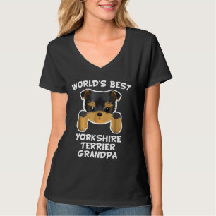 Mens Worlds Best Yorkshire Terrier Grandpa Dog Gra T-Shirt