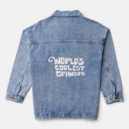 Mens Worlds Coolest Grandpa Type Graphic For Grand Denim Jacket