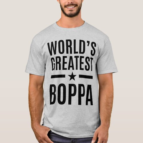 Mens Worlds Greatest Boppa _ Dad  Grandpa T_Shirt