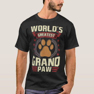 Mens Worlds Greatest Grandpa Shirt Grand Paw Dog L