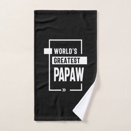 Mens Worlds Greatest Papaw Gift Hand Towel