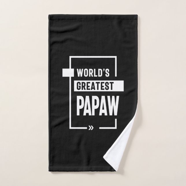 Mens World's Greatest Papaw Gift Hand Towel (Hand Towel)