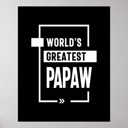 Mens Worlds Greatest Papaw Gift Poster