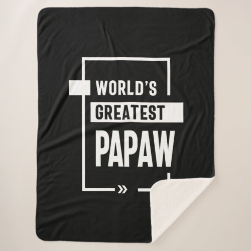 Mens Worlds Greatest Papaw Gift Sherpa Blanket