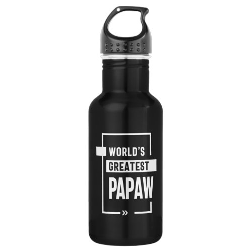 Mens Worlds Greatest Papaw Gift Stainless Steel Water Bottle