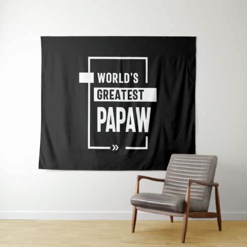 Mens Worlds Greatest Papaw Gift Tapestry