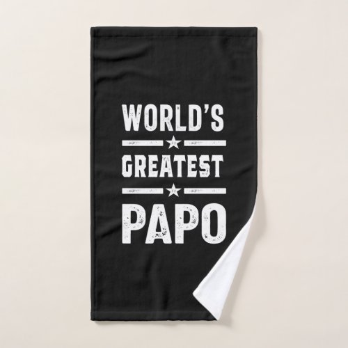 Mens Worlds Greatest Papo Funny _ Fathers Day Hand Towel