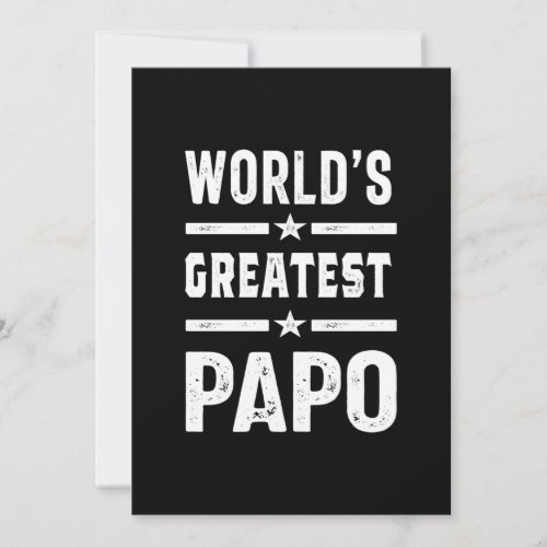 Mens Worlds Greatest Papo Funny _ Fathers Day Thank You Card