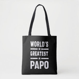 Mens World's Greatest Papo Funny - Father's Day Tote Bag
