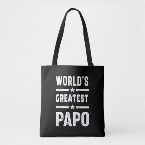 Mens Worlds Greatest Papo Funny _ Fathers Day Tote Bag