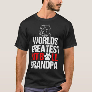 Mens Worlds Greatest Pit Bull Grandpa Dog Lovers D T-Shirt