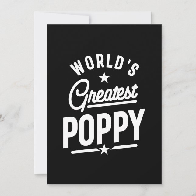 Mens World's Greatest Poppy Father's Day Gift Invitation (Front)