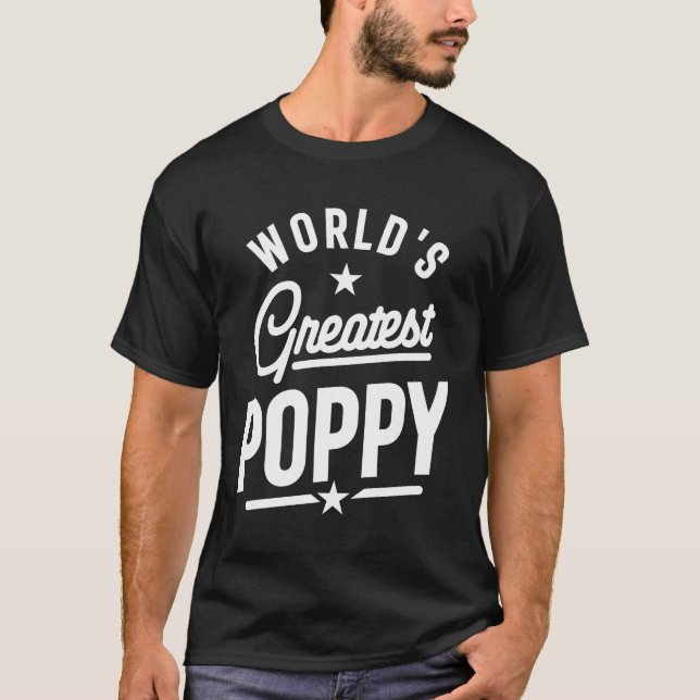 Mens World's Greatest Poppy Father's Day Gift T-Shirt (Front)