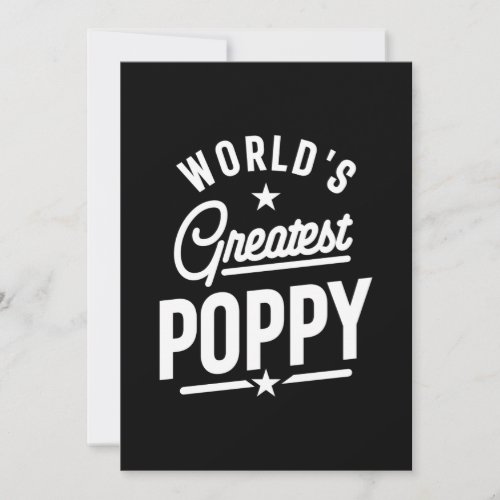 Mens Worlds Greatest Poppy Fathers Day Gift Thank You Card