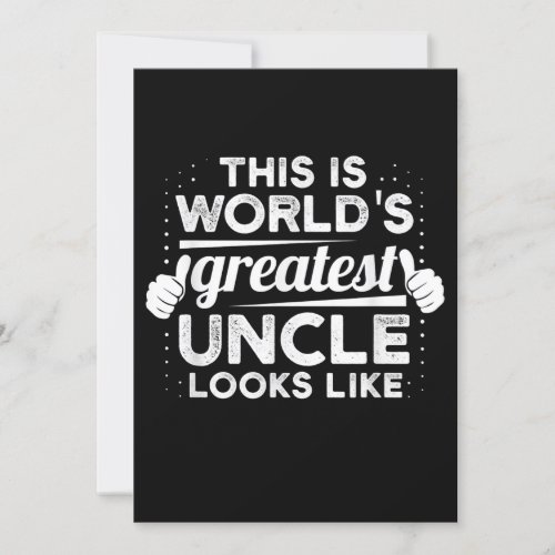 Mens Worlds Greatest Uncle Looks Like Godfather Invitation