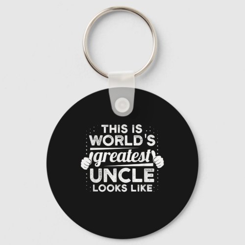 Mens Worlds Greatest Uncle Looks Like Godfather Keychain