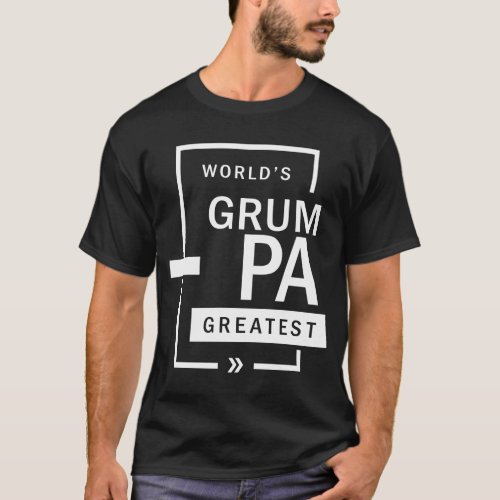 Mens Worlds Grumpa Greatest Grandpa Gift T_Shirt