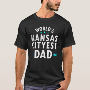 Mens World's Kansas Cityest Dad Baseball Cool Kans T-Shirt