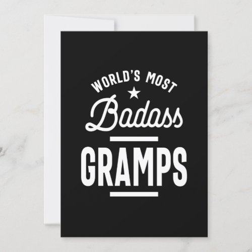 Mens Worlds Most Badass Gramps Grandpa Gift Invitation