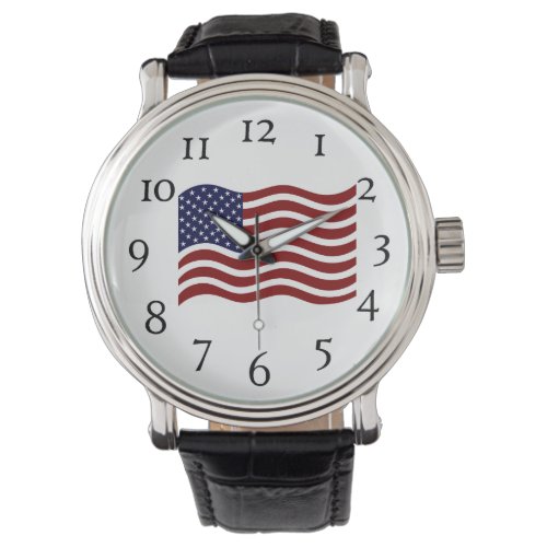 Mens Wrist Watch _ American Flag