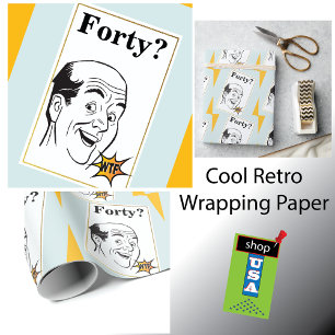Men's WTF 40th Birthday 🎁 Funny Wrapping Paper