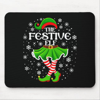 Mens Xmas The Festive Elf Christmas Snow For Girls Mouse Pad