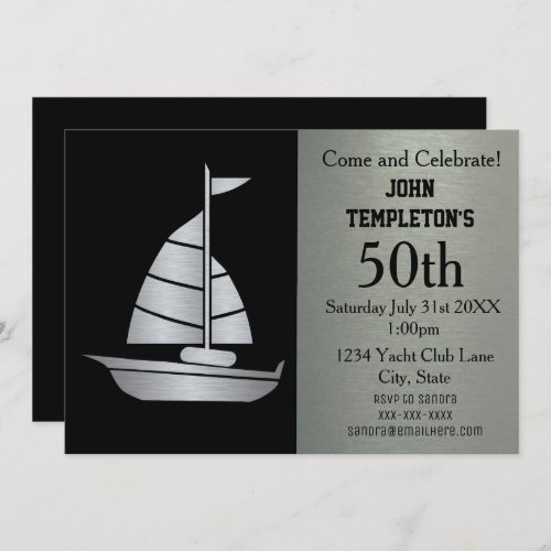 Mens Yacht Sailing Birthday Invitations