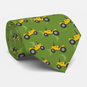 Men's Yellow Farm Tractor Neck Tie