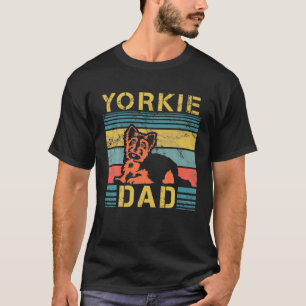 Mens Yorkie Dad Dog Lover Fathers Day Paw Love Bar T-Shirt