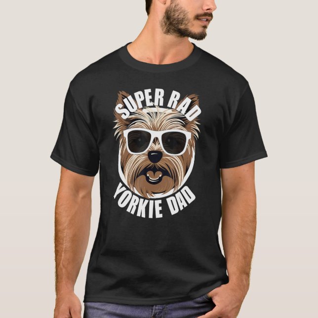 Mens Yorkie Dad  Fatheru2019s Day Yorkshire Terrie T-Shirt (Front)