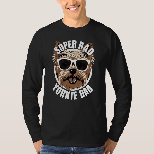 Mens Yorkie Dad  Fatheru2019s Day Yorkshire Terrie T-Shirt (Front)