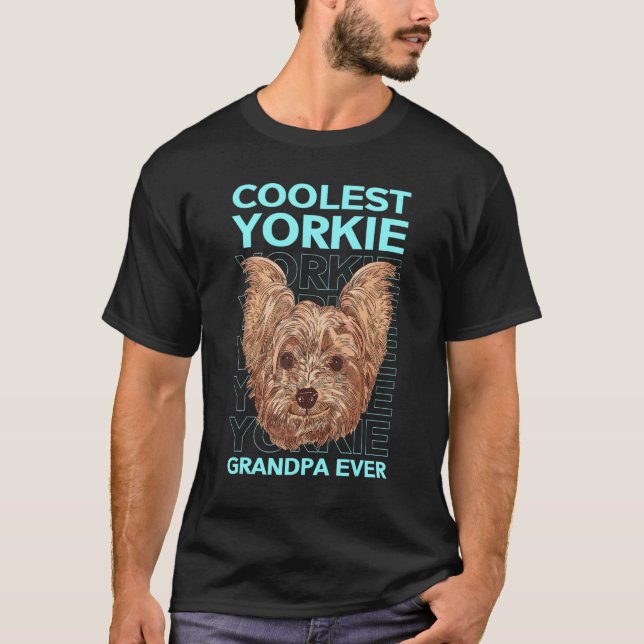 Mens Yorkie Grandpa Dog Owner Yorkshire Terrier T-Shirt (Front)