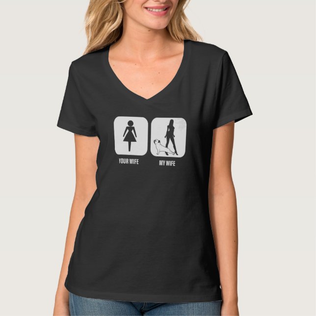 Mens Your Wife My Wife French Bulldog A Dog  For H T-Shirt (Front)