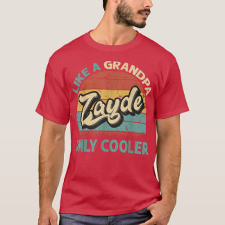 Mens Zayde Like A Grandpa Only Cooler Vintage Dad  T-Shirt