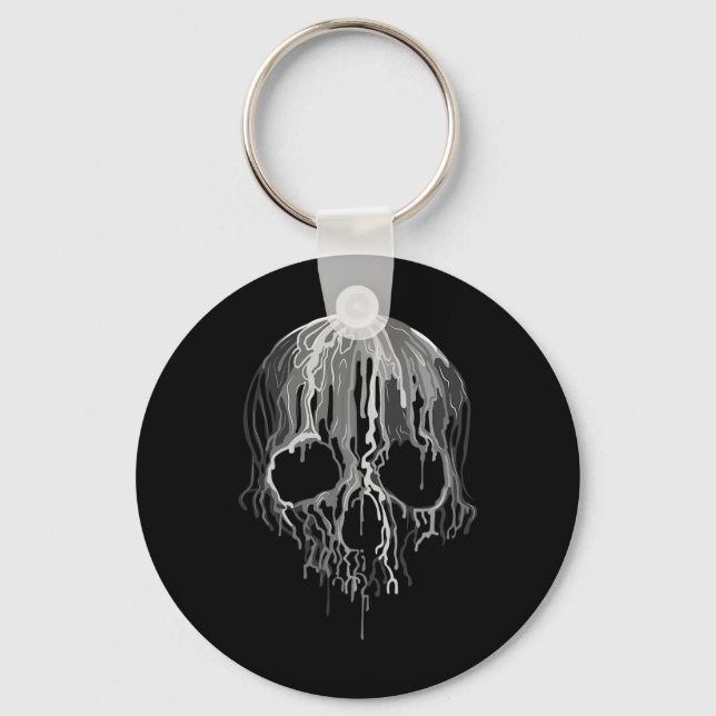 Mens Zombie Hunter Scary Halloween  Keychain (Front)