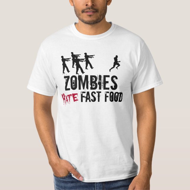 Men's Zombies Hate Fast Food T-Shirt (Front)