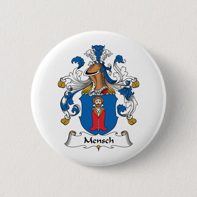 Mensch Family Crest Pinback Button (Front)