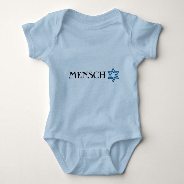 Mensch with Star of David T-shirt Baby Bodysuit (Front)