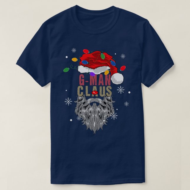 MensClaus Ugly Christmas Santa With Light Grandpa  T-Shirt (Design Front)