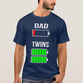 Mensired Dad Low Batterywins Full Charge Funny Gif T-Shirt