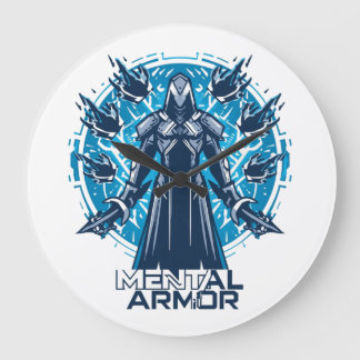 Mental Armor - Hoodie Warrior Figure Large Clock