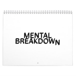 Mental Breakdown Minimalist Oversized Yearly  Calendar
